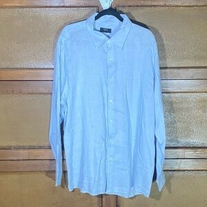 Club Room Sky Blue Linen Button-Down Shirt